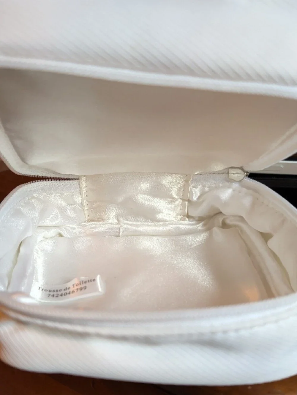Dior Beauty White Woman's Small Toiletry Pouch with Metal Logo